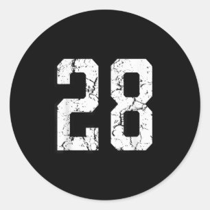 Adesivo White And Black Srts Number 28 Jersey Uniform Play