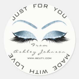 Adesivo White Beauty Salon Glitter White Blue Obrigado