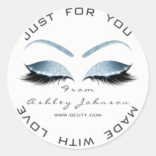 Adesivo White Beauty Salon Glitter White Blue Obrigado