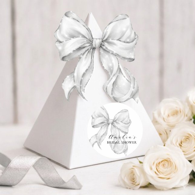 Adesivo White Bow Bridal Shower (Criador carregado)