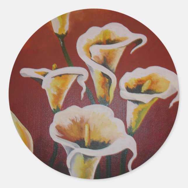 Adesivo White Calla Libera Flores Artísticas Cortadas Em C (Frente)