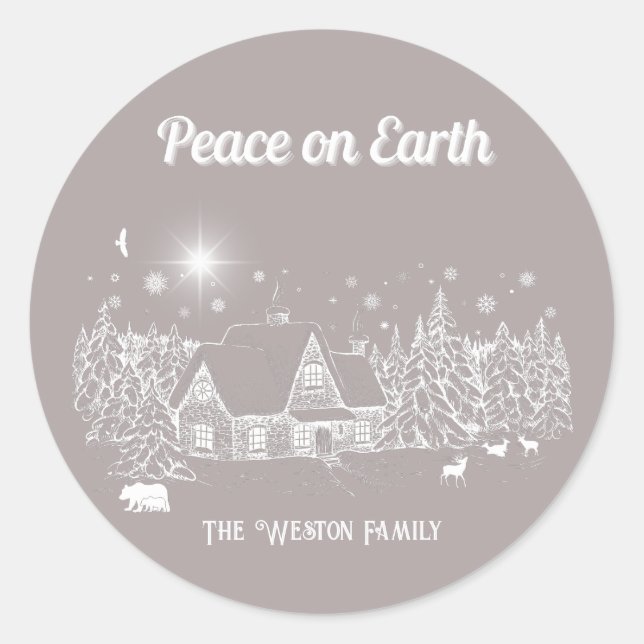 Adesivo White Country Peace on Earth Card (Frente)