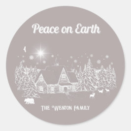 Adesivo White Country Peace on Earth Card