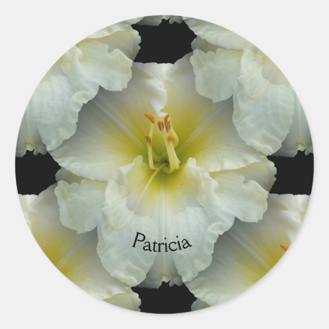 Adesivo White Daylily com Padrão de Azulejo Amarelo/Sem Ol (Frente)