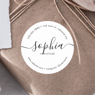 Adesivo White de caligrafia feminina