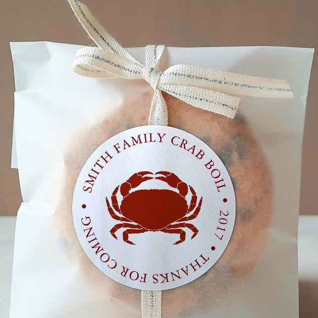 Adesivo White de eventos de caranguejo personalizados (Criador carregado)