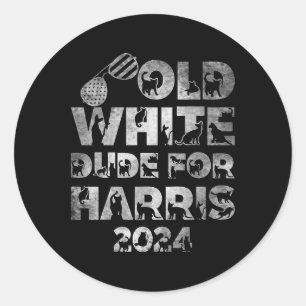 Adesivo White Dude For Harris Kamala Harris 2024 President