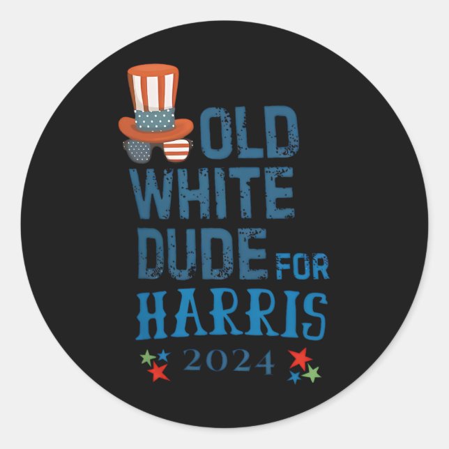 Adesivo White Dude For Kamala-harris Presidente 2024 (Frente)