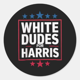 Adesivo White Dudes For Kamala Harris Para Presidente 2024