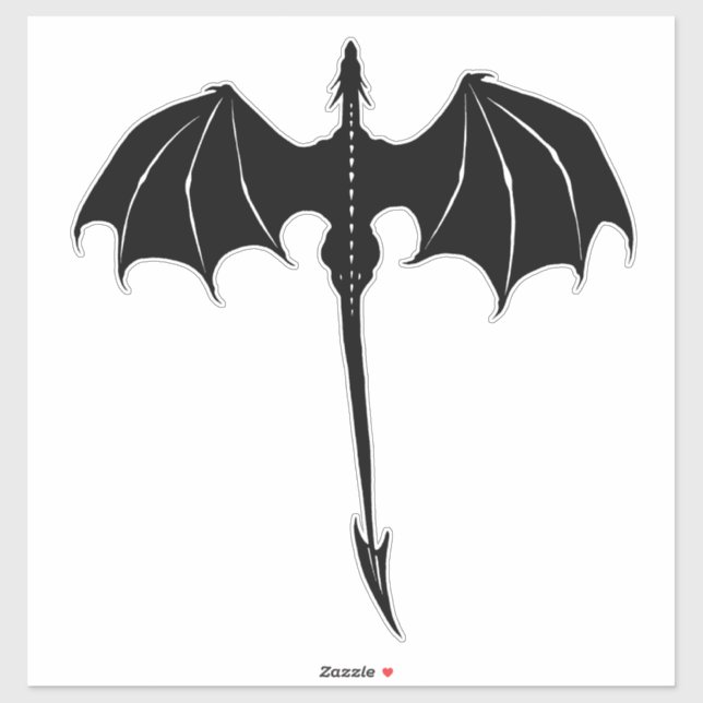 Adesivo White fantasia fantasia fantasia do Dragão Tribal  (Folha)