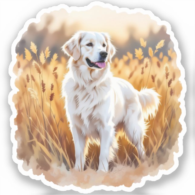 Adesivo White Golden Retriever Dog (Frente)