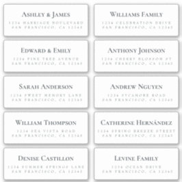 Adesivo White Guest Address Labels ORDER 6" ou 8"!