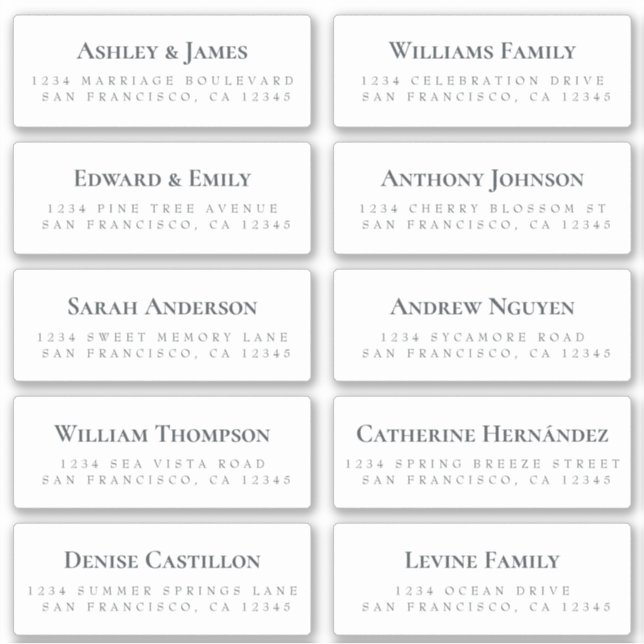 Adesivo White Guest Address Labels ORDER 6" ou 8"! (Frente)
