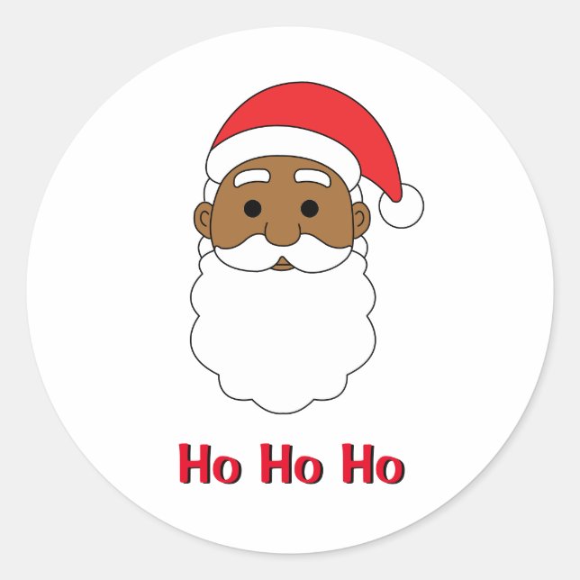 Adesivo White Ho Ho Afro-Americana Família Papai Noel (Frente)