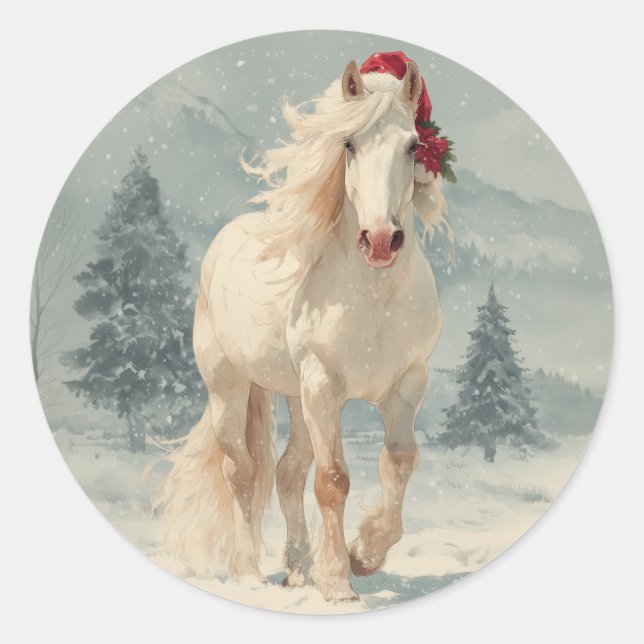 Adesivo White Horse Christmas Sticker (Frente)