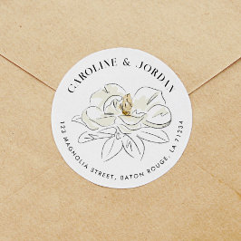 Adesivo White Magnolia Ilustração Moderna Endereço de Devo