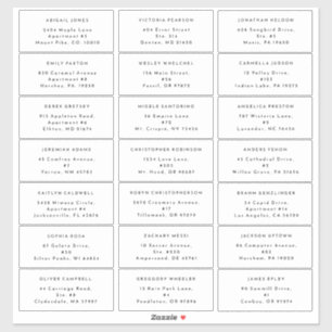 Adesivo White Modern Bold Weding Endereço Convidado