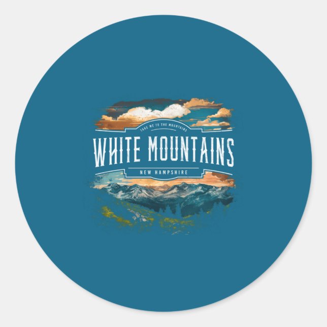 Adesivo White Mountains New Hampshire Hiking Outdoors Vint (Frente)