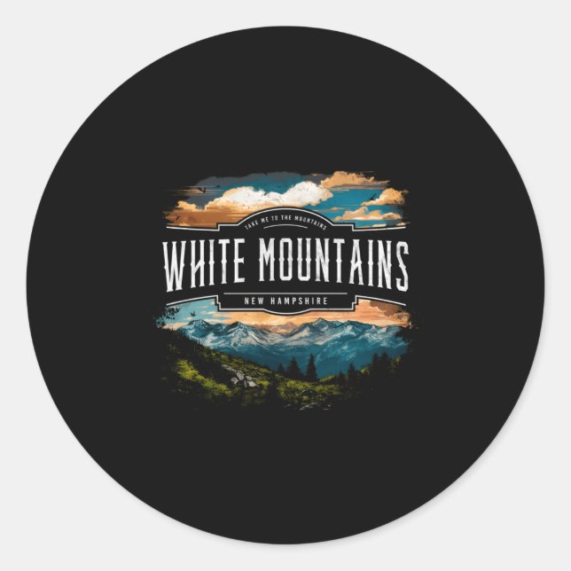 Adesivo White Mountains New Hampshire Hiking Outdoors Vint (Frente)