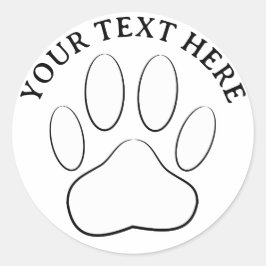 Adesivo White Paw Print Custom Text Canine Art