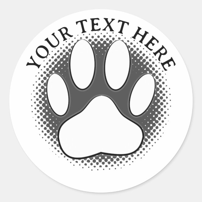 Adesivo White Paw Print Editable Text  (Frente)