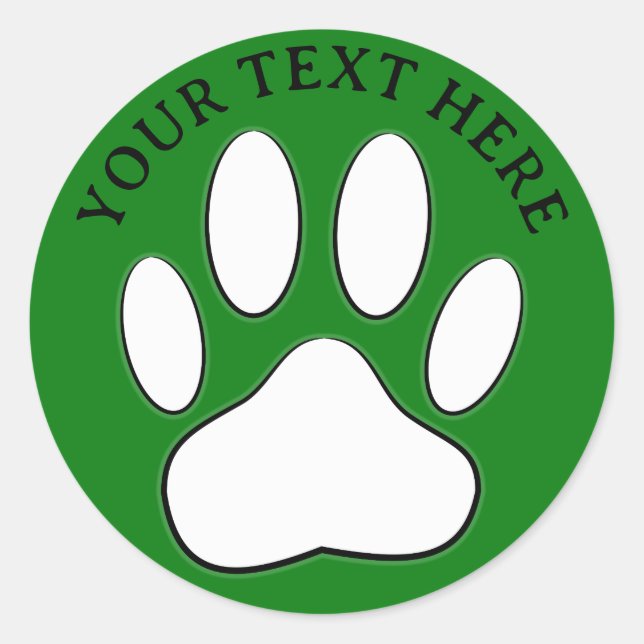 Adesivo White Paw Print Editable Text (Frente)