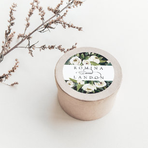 Adesivo White Peony Casamento Floral Personalizado