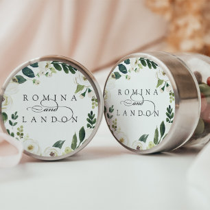 Adesivo White Peony Casamento Floral Personalizado