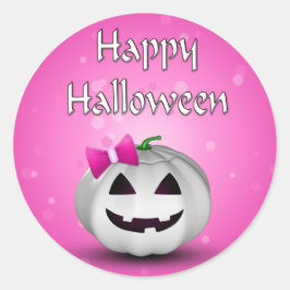 Adesivo White Pumpkin Pink Girly Halloween