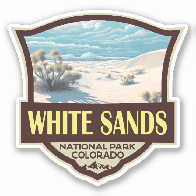 Adesivo White Sands National Park Viagem Art Vintage (Frente)