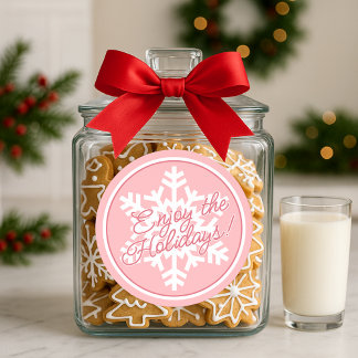 Adesivo White Snowflake On Dusty Rose Blush Pink