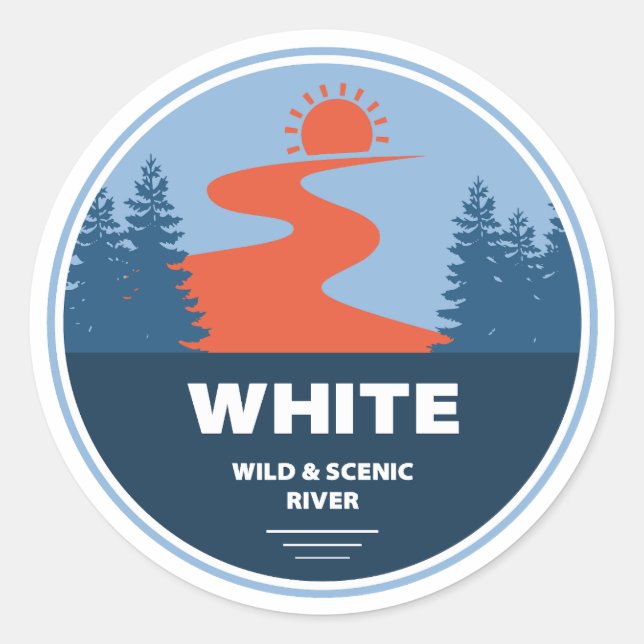 Adesivo White Wild and Scenic River Oregon (Frente)