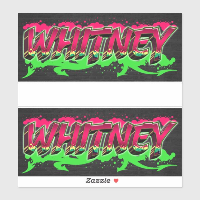 Adesivo Whitney Vorname Name Graffiti Aufkleber Sticker (Folha)