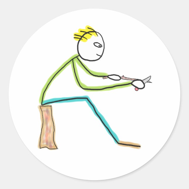 Adesivo Whittling Stickman (Frente)