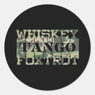 Adesivo Whkey Tango Foxtrot WTF Camuflagem Verde