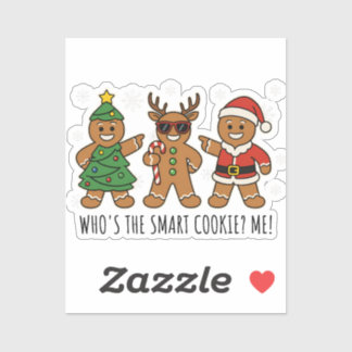 Adesivo Who’s the Smart Cookie Funny Gingerbread Christmas