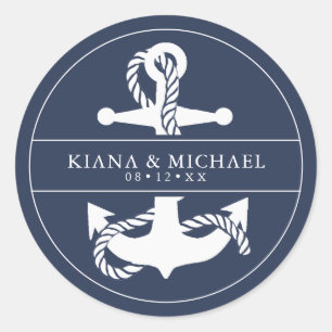 Adesivo Wht/Marinho Wave Anchor Blue ID836