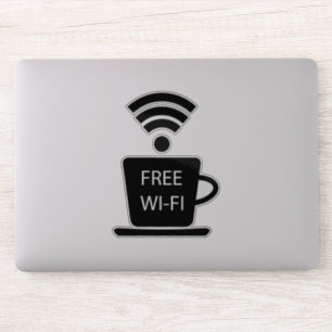 Adesivo Wi-Fi Gratuito do Coffeeshop