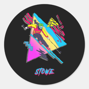 Adesivo Wi inspirado no Stowe Colorful Retro Vintage Skier