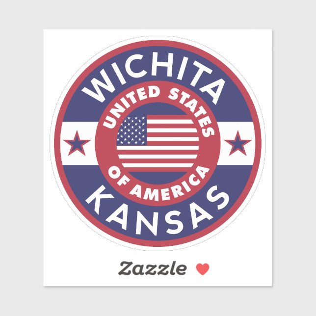 Adesivo WICHITA, Kansas (Folha)