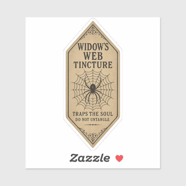 Adesivo Widow's Web Tincture - Halloween Apothecary Label (Folha)