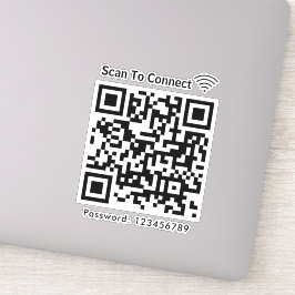Adesivo Wifi Scan To Connect Password Qr Code White