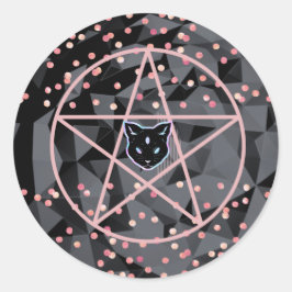 Adesivo WiizyWitch Magic Witch Cosmic Cat Pentacle Magick