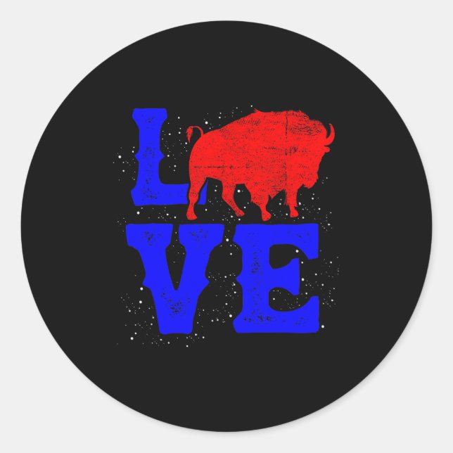 Adesivo Wild American Bison Lover Valentines Day Love Buff (Frente)