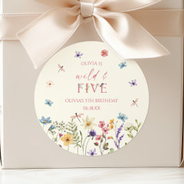 Adesivo Wild and Five Wildflower 5th Birthday Party