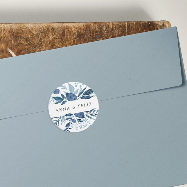 Adesivo Wild Azure | Casamento Botânico Personalizado (Criador carregado)