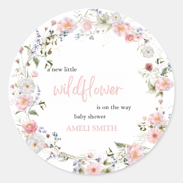 Adesivo Wild Floral Wreath Babyshower (Frente)
