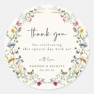 Adesivo Wild Meadow Wreath Wedding Obrigado