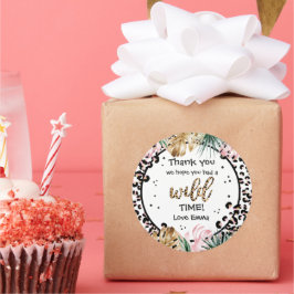 Adesivo Wild One Birthday Leopard Imprime Wild Jungle Part