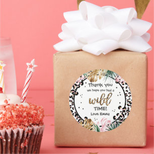 Adesivo Wild One Birthday Leopard Imprime Wild Jungle Part